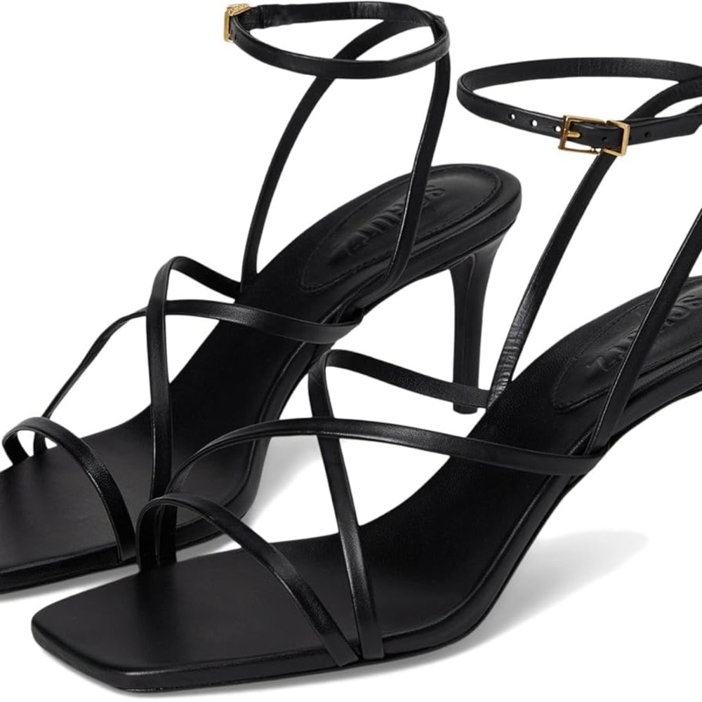 SCHUTZ NWT Bari Mid Black Strappy Heels